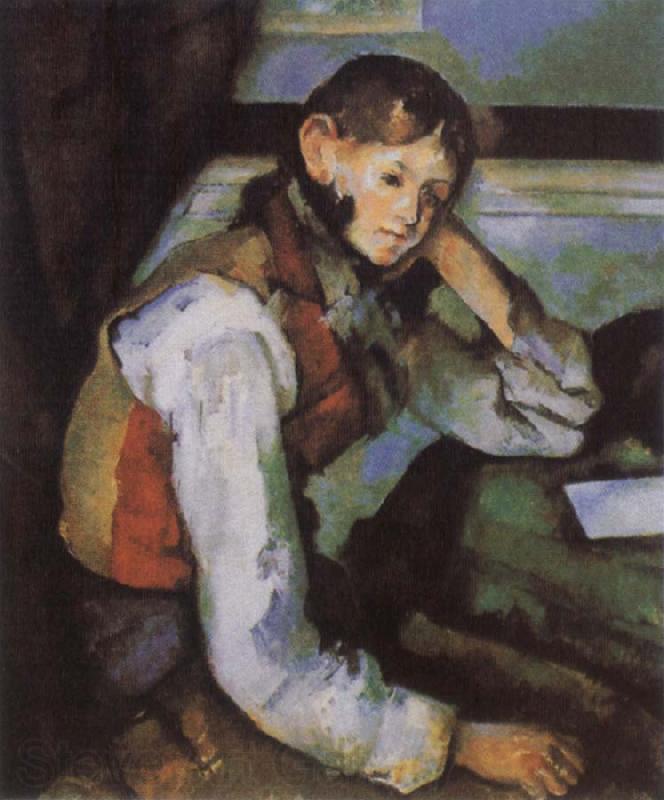 Paul Cezanne Boy in a Red Waistcoat France oil painting art